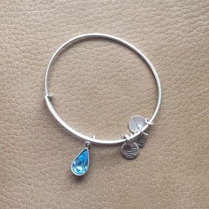 Alex and Ani Aquamarine Silver Bangle Bracelet